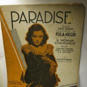 Antique Sheet Music: 1931 Paradise - Nacio Herb Brown , Gordon Clifford